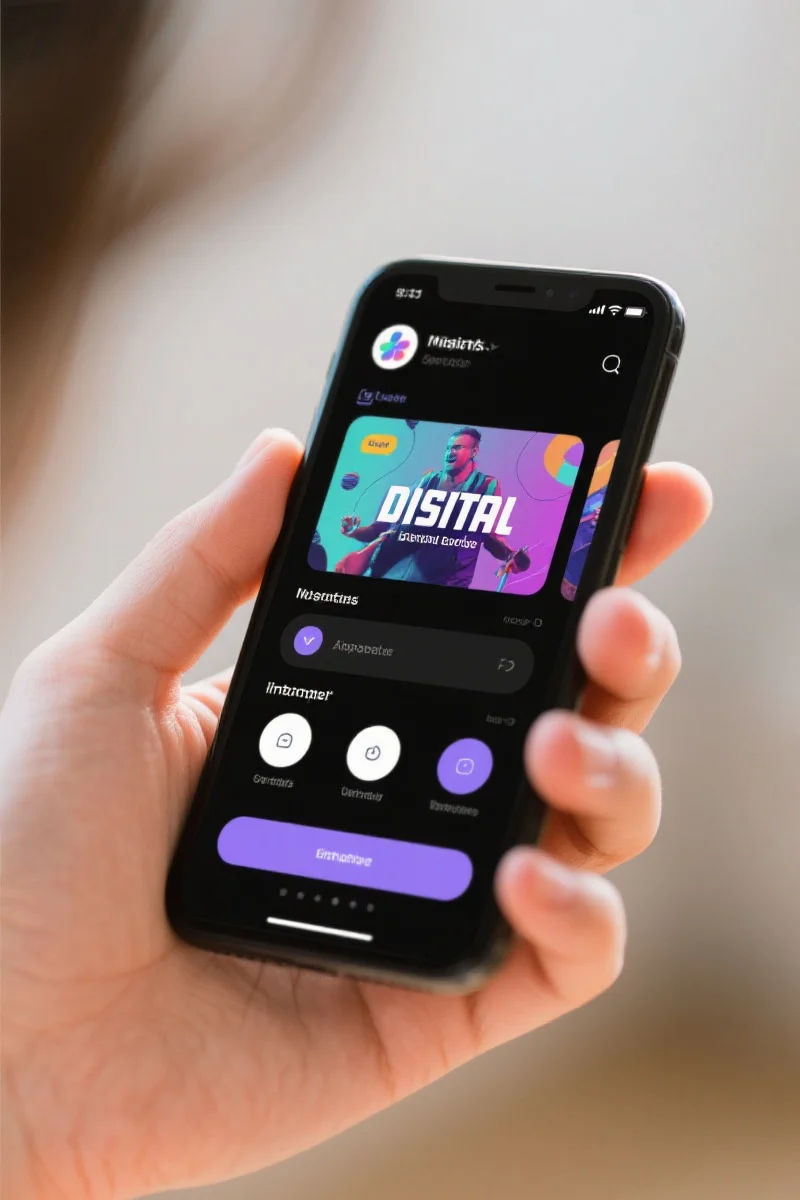 用户在移动设备上操作娱乐应用